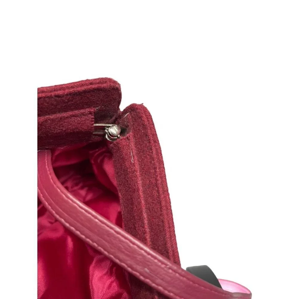 Vintage Margaret Smith Red‎ Wool Clutch Purse handbag